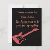 バレンタインデーロックレッドギターキッズバレンタインデー ノートカード (裏面)