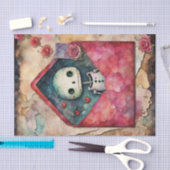 バレンタインデーロボットデクページ紙 薄葉紙 (クラフト)