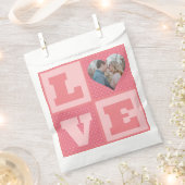 バレンタインデーロマンチックなピンクの愛のハート写真 フェイバーバッグ (クリップ留めされた状態)