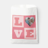 バレンタインデーロマンチックなピンクの愛のハート写真 フェイバーバッグ (正面)