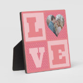 バレンタインデーロマンチックなピンクの愛のハート写真 フォトプラーク (正面)