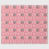 バレンタインデーロマンチックなピンクの愛のハート写真 ラッピングペーパー (フラット)