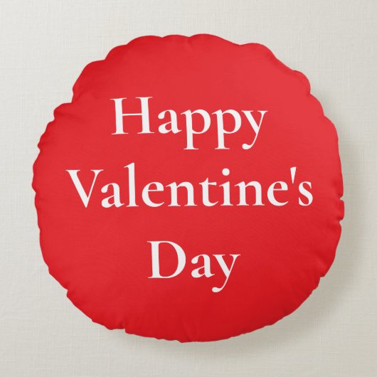 バレンタインデーロマンチック赤かわいいカラフル2025 ラウンドクッション (正面)