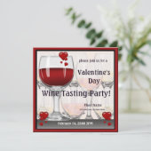 バレンタインデーワインテイスティングパーティの招待状 招待状 (スタンド正面)