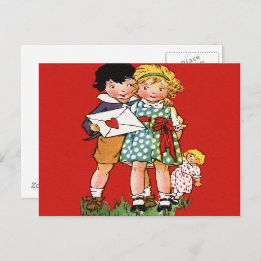 バレンタインデーヴィンテージはがき シーズンポストカード (正面/裏面)