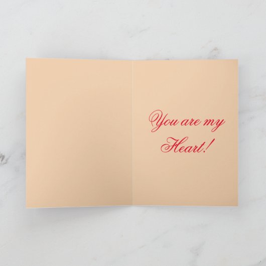 バレンタインデーヴィンテージハートと花 カード (内部)