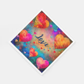 バレンタインデーヴィンテージハート パーソナライズされた スタンダードランチョンナプキン (角)