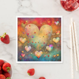 バレンタインデーヴィンテージハート パーソナライズされた スタンダードランチョンナプキン