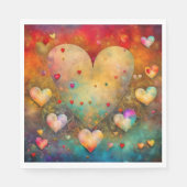 バレンタインデーヴィンテージハート パーソナライズされた スタンダードランチョンナプキン (正面)