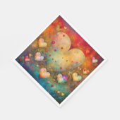 バレンタインデーヴィンテージハート パーソナライズされた スタンダードランチョンナプキン (角)