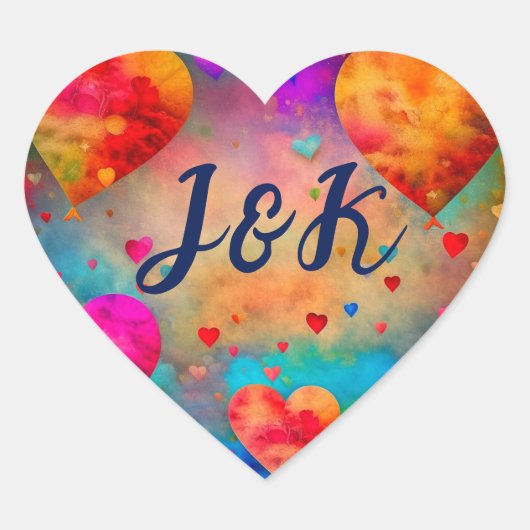 バレンタインデーヴィンテージハート パーソナライズされた ハートシール (正面)