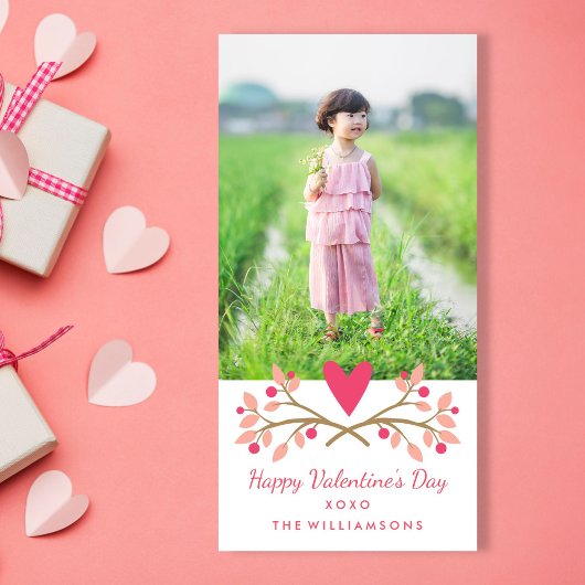 バレンタインデーヴィンテージハート&ベリー写真 シーズンカード