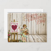 バレンタインデーヴィンテージフラワーズケルブ シーズンポストカード (正面/裏面)