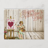 バレンタインデーヴィンテージフラワーズケルブ シーズンポストカード (正面)