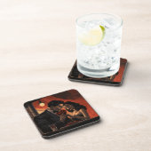 バレンタインデーヴィンテージレトロカップル漫画 コースター (右側)