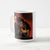 バレンタインデーヴィンテージレトロカップル漫画 コーヒーマグカップ (正面左)