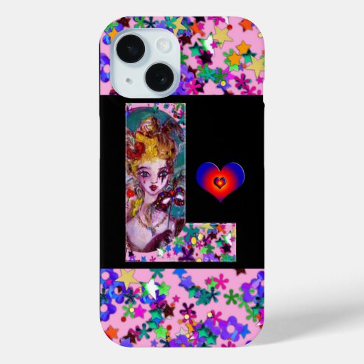 バレンタインデーヴェネチアンマスカレードモノグラムF文字 Case-Mate iPhoneケース (裏面)