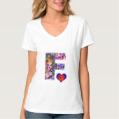 バレンタインデーヴェネチアンマスカレードモノグラムF文字 Tシャツ (正面)