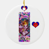 バレンタインデーヴェネチアンマスカレードモノグラムI文字 セラミックオーナメント (裏面)