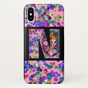 バレンタインデーヴェネチアンマスカレードモノグラムM文字 iPhone X ケース