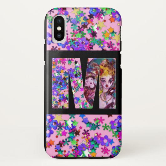 バレンタインデーヴェネチアンマスカレードモノグラムM文字 Case-Mate iPhoneケース (裏面)