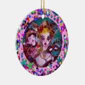 バレンタインデーヴェネチアンマスカレードモノグラムO文字 セラミックオーナメント (右)