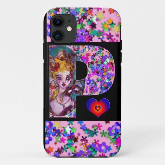 バレンタインデーヴェネチアンマスカレードモノグラムP文字 Case-Mate iPhoneケース (裏面)