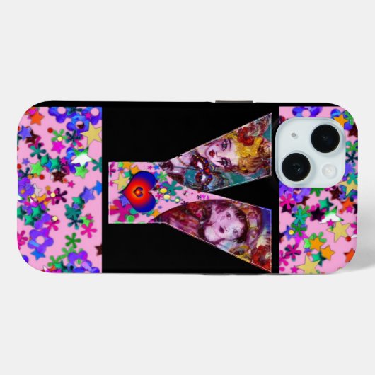 バレンタインデーヴェネチアンマスカレードモノグラムY文字 Case-Mate iPhoneケース (裏面 (横))