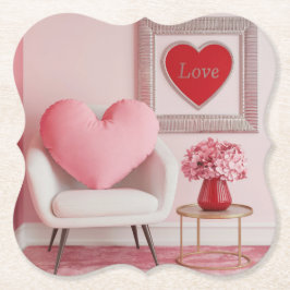 バレンタインデー中世紀コースターモダンセット ペーパーコースター