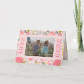 バレンタインデー写真かわいいピンクの友最高の達 シーズンカード (正面)