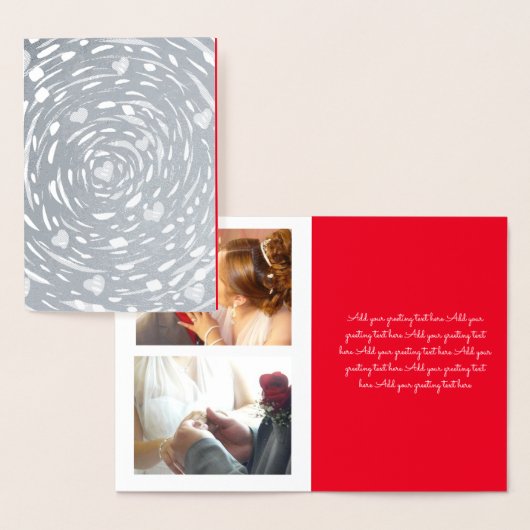 バレンタインデー写真トンネルとハートコラージュ 箔カード (ディスプレー)