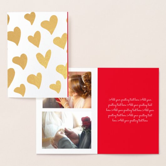 バレンタインデー写真ドードルハートコラージュ 箔カード (ディスプレー)