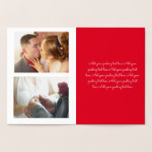 バレンタインデー写真ドードルハートコラージュ 箔カード (内部)