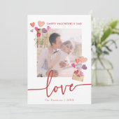 バレンタインデー写真ホリデーカード シーズンカード (スタンド正面)