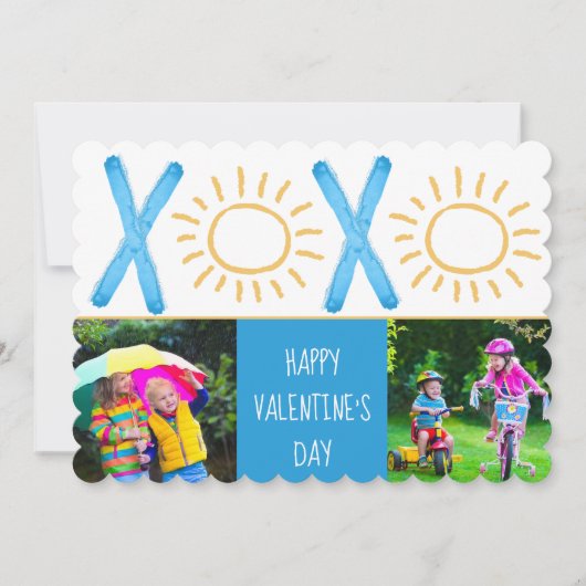 バレンタインデー写真可愛いキッズサニーキソ シーズンカード (正面)