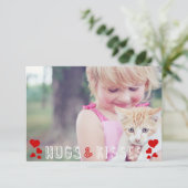 バレンタインデー写真可愛いXOハート教室 招待状 (スタンド正面)