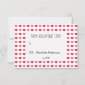 バレンタインデー写真可愛いXOハート教室 招待状 (裏面)