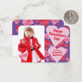 バレンタインデー写真教室XOXO Sweethearts ノートカード (正面/裏面インサイチュ)