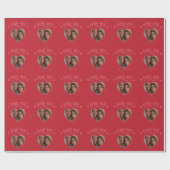 バレンタインデー写真赤パーソナライズされた ラッピングペーパー (フラット)