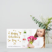 バレンタインデー写真輝く金ゴールド輝くハート シーズンカード (スタンド正面)