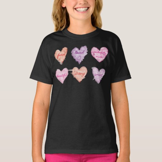 バレンタインデー励ましのハート Tシャツ (正面)