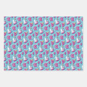 バレンタインデー反対の可愛いピンクのハート柄 ラッピングペーパーシート (正面3)