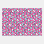 バレンタインデー反対の可愛いピンクのハート柄 ラッピングペーパーシート (正面2)