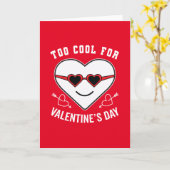 バレンタインデー反対運動 Too Cool For Valentine's Day カード (黄色い花)