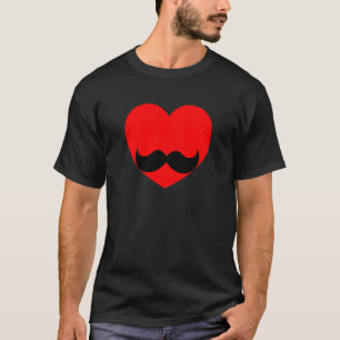 バレンタインデー口ひげハートメンズボーイズパジャマ Tシャツ