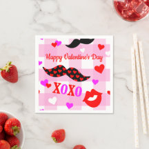 バレンタインデー口ひげ愛とキス紙