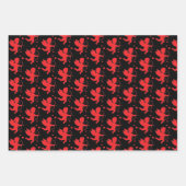 バレンタインデー名クピッドハート赤白3 ラッピングペーパーシート (正面)