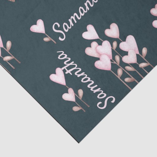 バレンタインデー名パーソナライズされたハート花 薄葉紙 (詳細)