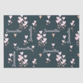 バレンタインデー名パーソナライズされたハート花 薄葉紙 (正面)