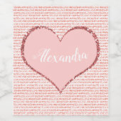 バレンタインデー名前をカスタムする ワインラベル (シングルラベル)